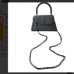 Steve Madden Black Beaded Handle Clutch Purse